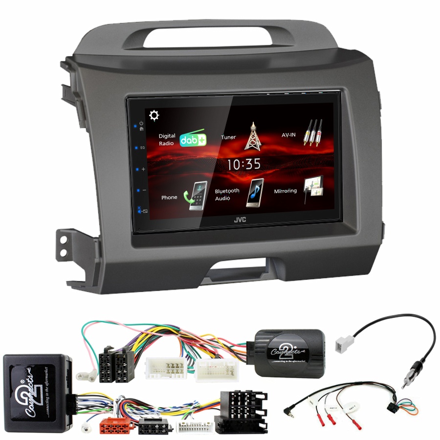 Autoradio JVC CarPlay Kia Sportage de 08/2010 à 2015 + Kit complet