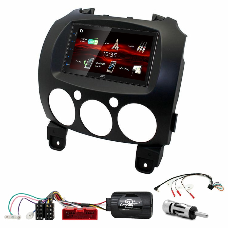 Autoradio JVC CarPlay Mazda 2 de 2007 à 2014 + Kit complet