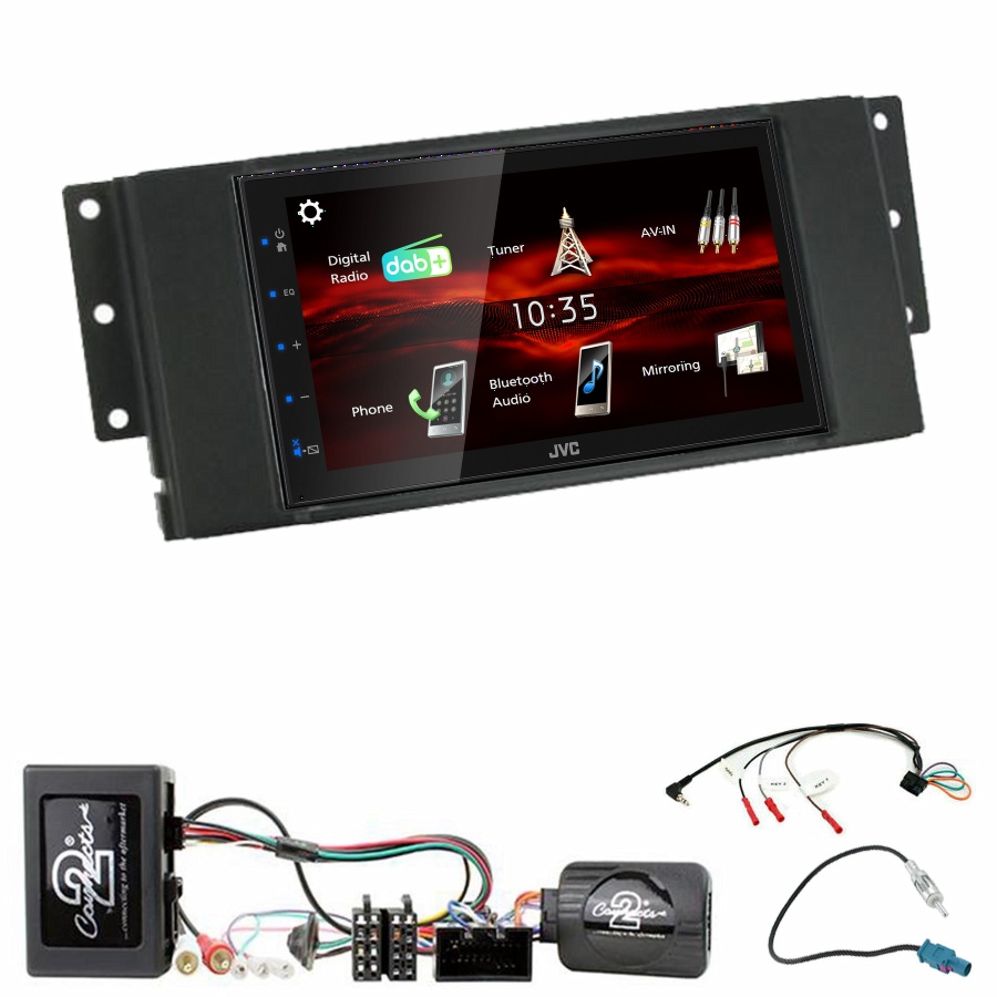 Autoradio JVC CarPlay Land Rover Discovery, Freelander et Range Rover Sport + Kit complet