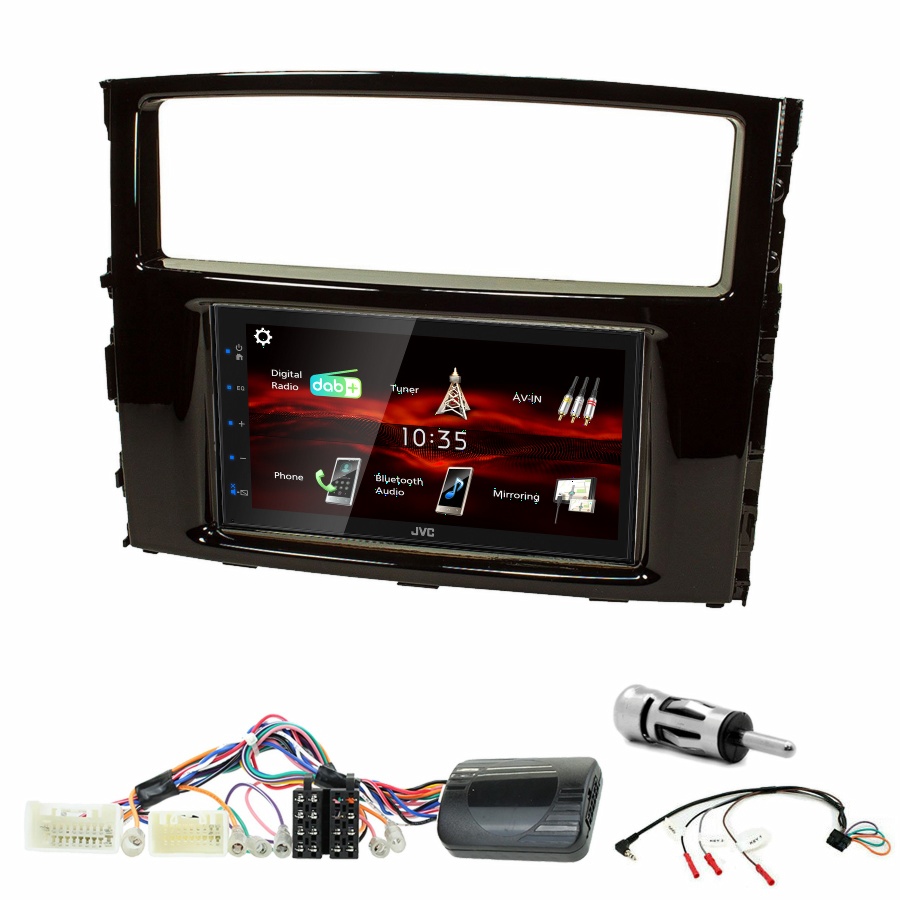 Autoradio JVC CarPlay Mitsubishi Pajero de 2006 à 2014 + Kit complet