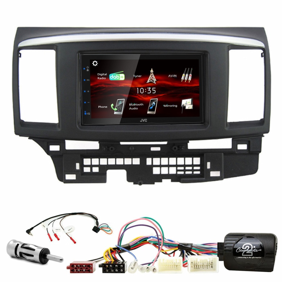 Autoradio JVC CarPlay Mitsubishi Lancer de 2008 à 2010 + Kit complet