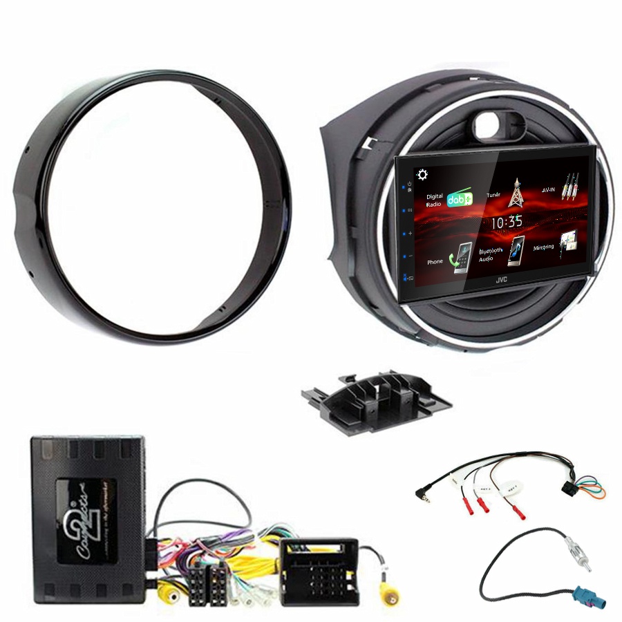 Autoradio JVC CarPlay Mini Cooper F55/F56 de 2014 à 2018 + Kit complet