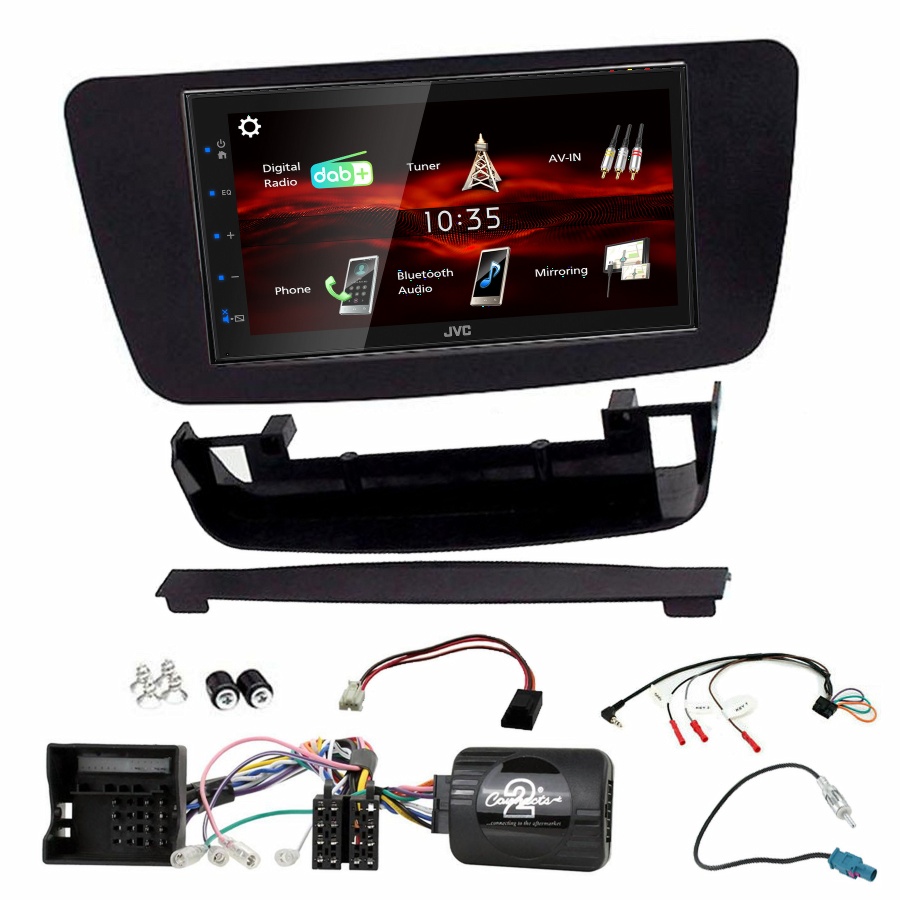 Autoradio JVC CarPlay Mercedes Classe A, CLA et GLA + Kit complet