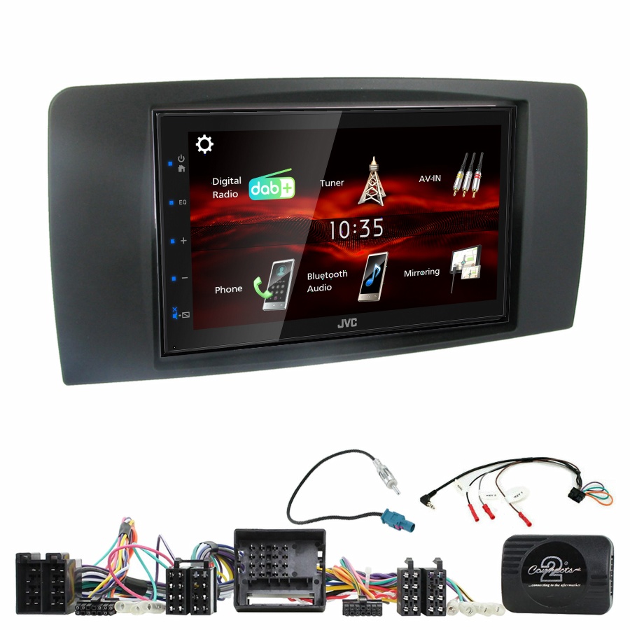 Autoradio JVC CarPlay Mercedes Classe R de 2006 à 2013 + Kit complet