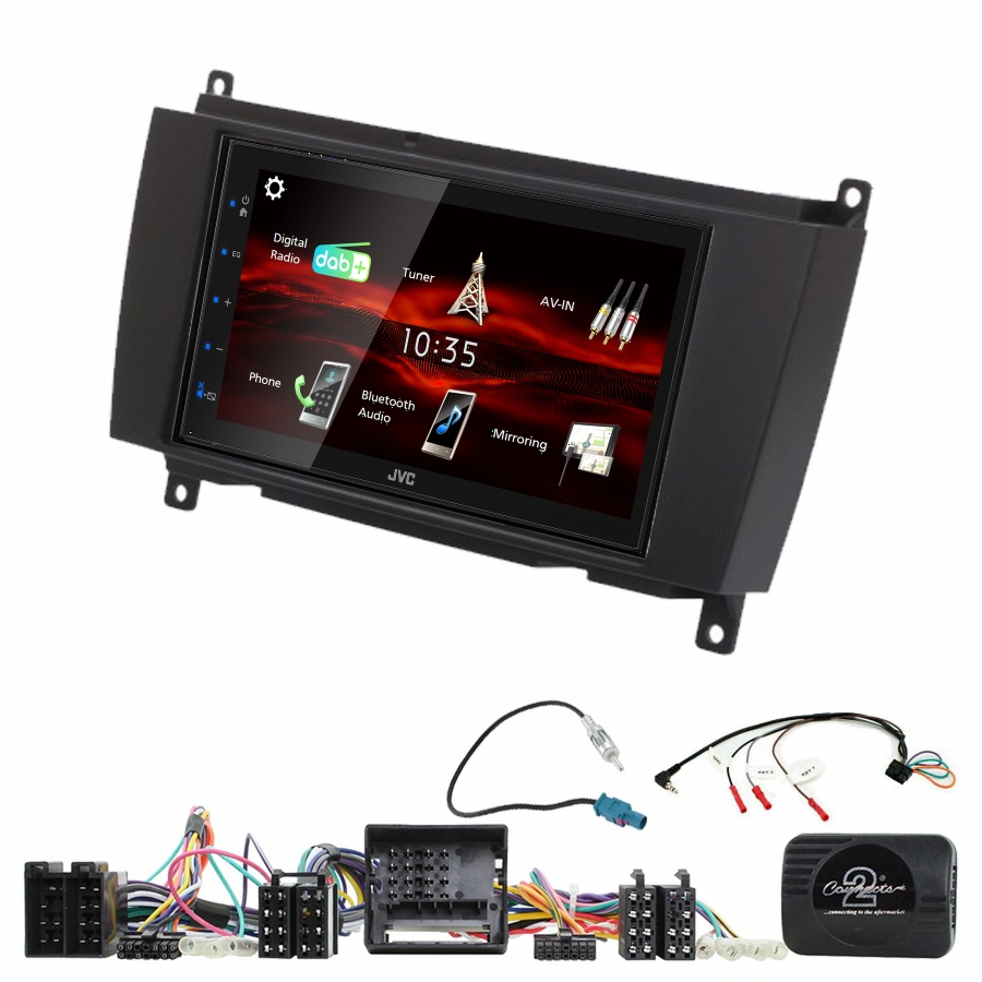 Autoradio JVC CarPlay Mercedes CLK de 2006 à 2010 + Kit complet
