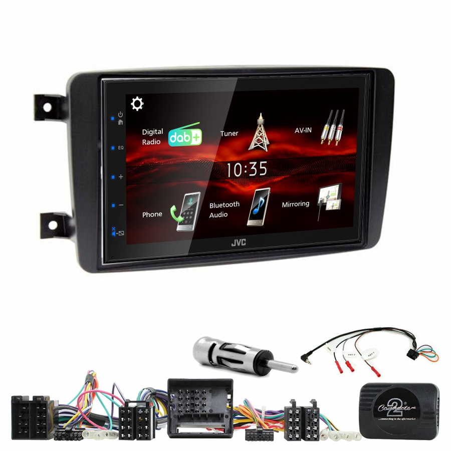 Autoradio JVC CarPlay Mercedes CLK, Classe C, Viano et Vito + Kit complet