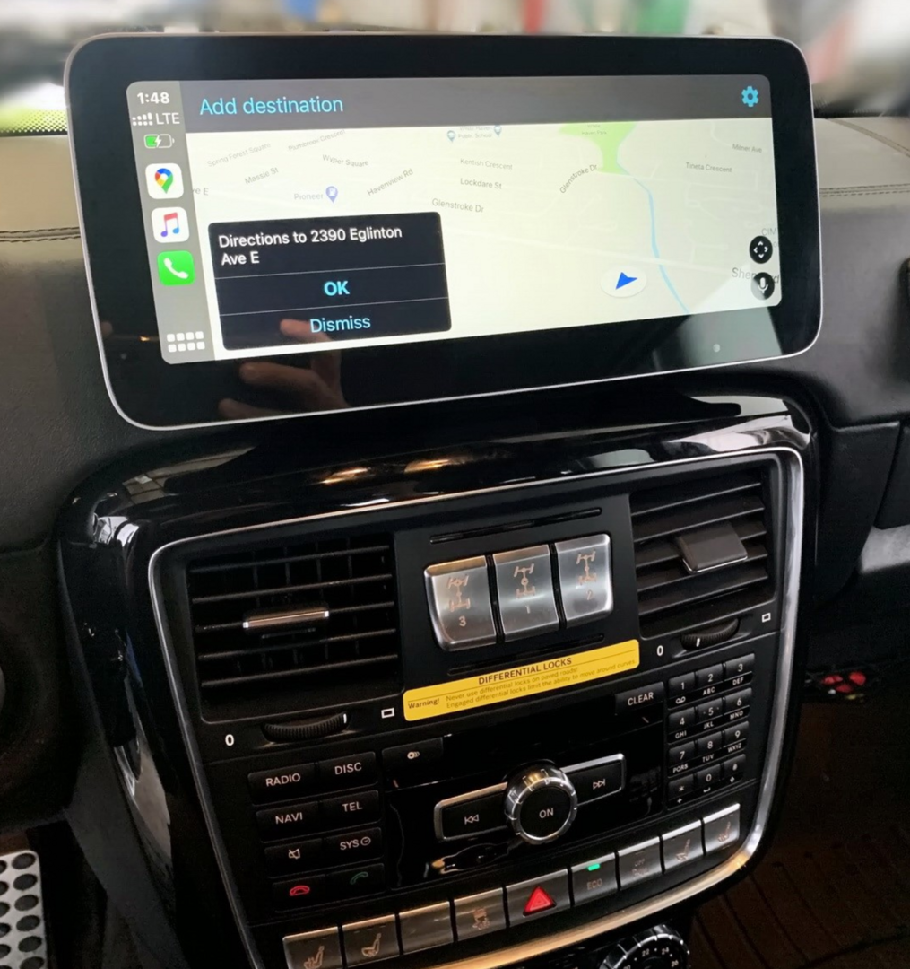 Ecran tactile Android Auto et Apple Carplay Bluetooth Mercedes Classe G de 2013 à 2018