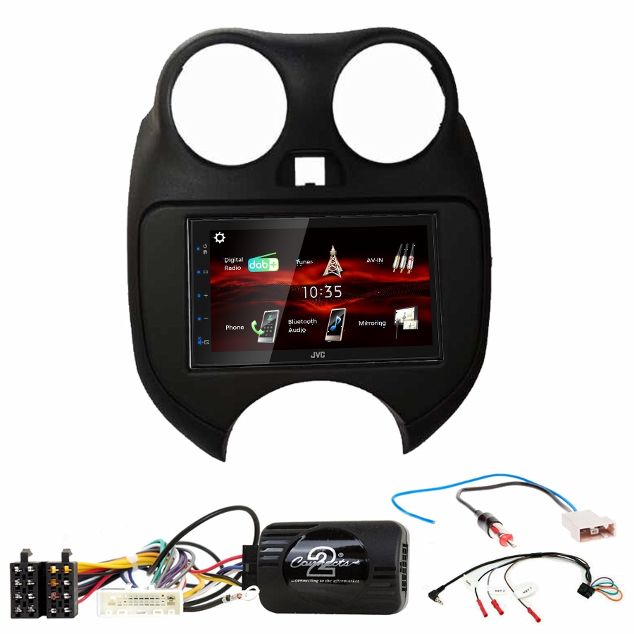 Autoradio JVC CarPlay Nissan Micra de 2011 à 2013 + Kit complet