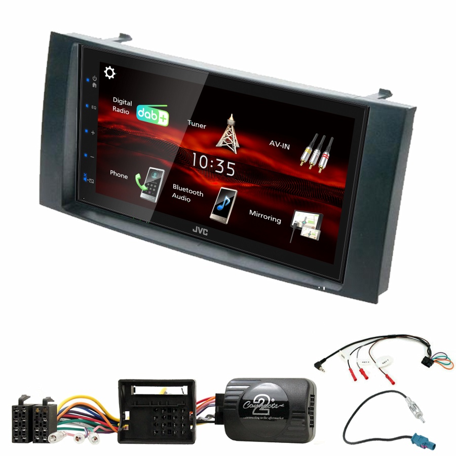Autoradio JVC CarPlay Volkswagen Touareg, Multivan, Transporter et Caravelle de 2003 à 2010 + Kit complet
