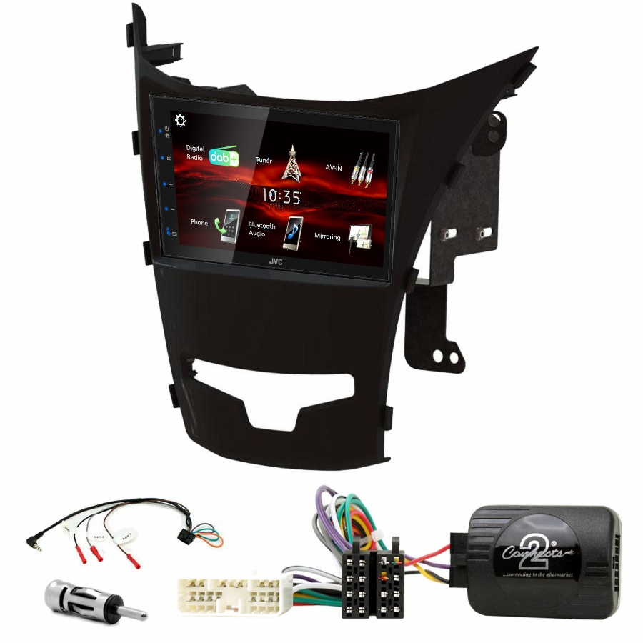 Autoradio JVC CarPlay Ssangyong Korando de 2014 à 2019 + Kit complet