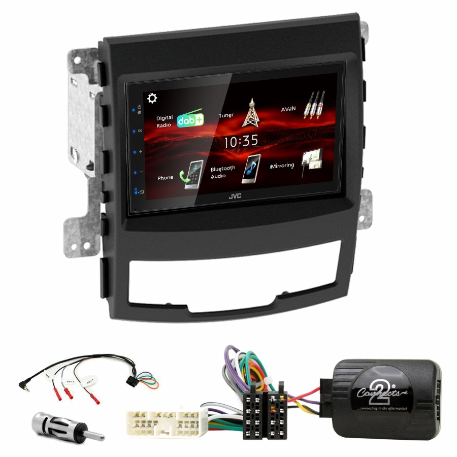 Autoradio JVC CarPlay Ssangyong Korando de 2010 à 2014 + Kit complet
