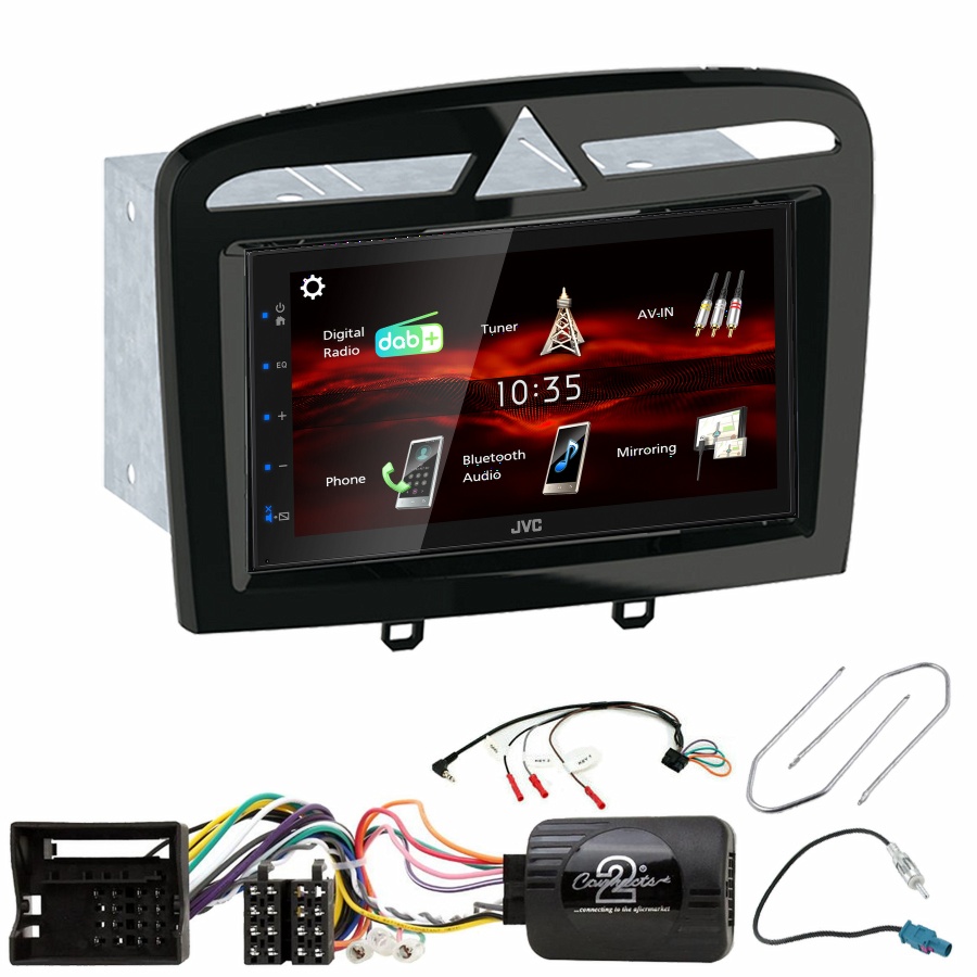 Autoradio JVC CarPlay Peugeot 308 et RCZ + Kit complet