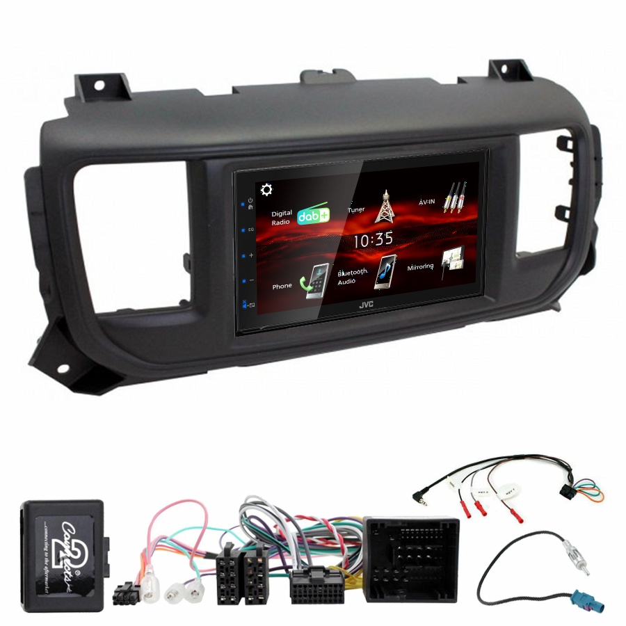 Autoradio JVC CarPlay Peugeot Traveller et Expert + Kit complet