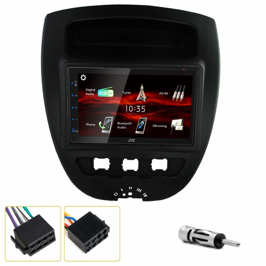 Autoradio JVC CarPlay Peugeot 107 de 2005 à 2014 + Kit complet