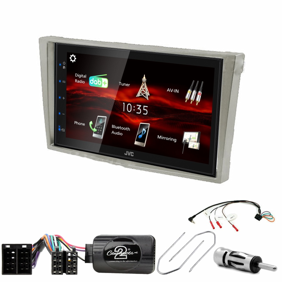 Autoradio JVC CarPlay Opel Agila Combo Corsa Meriva Omega Signum Tigra Vectra et Vivaro + Kit complet