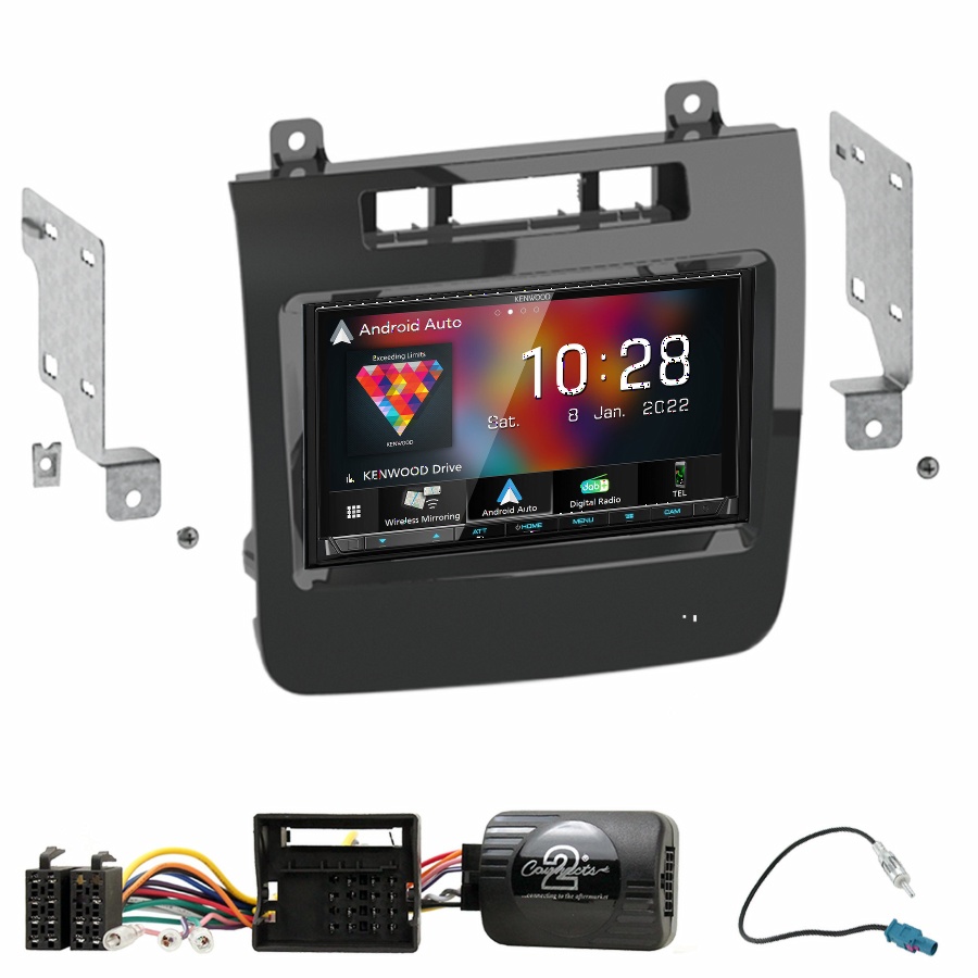 Autoradio Kenwood CarPlay GPS Volkswagen Touareg de 04/2010 à 10/2014 - Kit complet