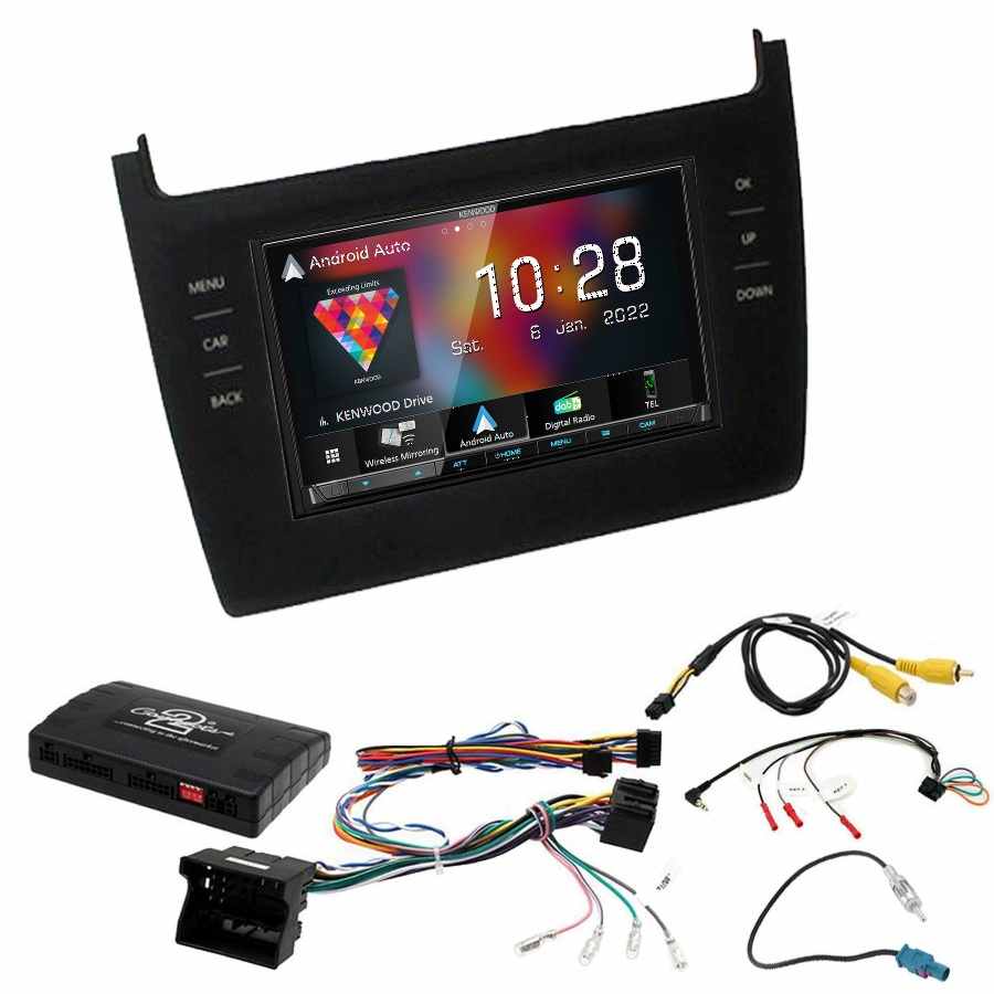 Autoradio Kenwood CarPlay GPS Volkswagen Polo de 2014 à 2017 - Kit complet