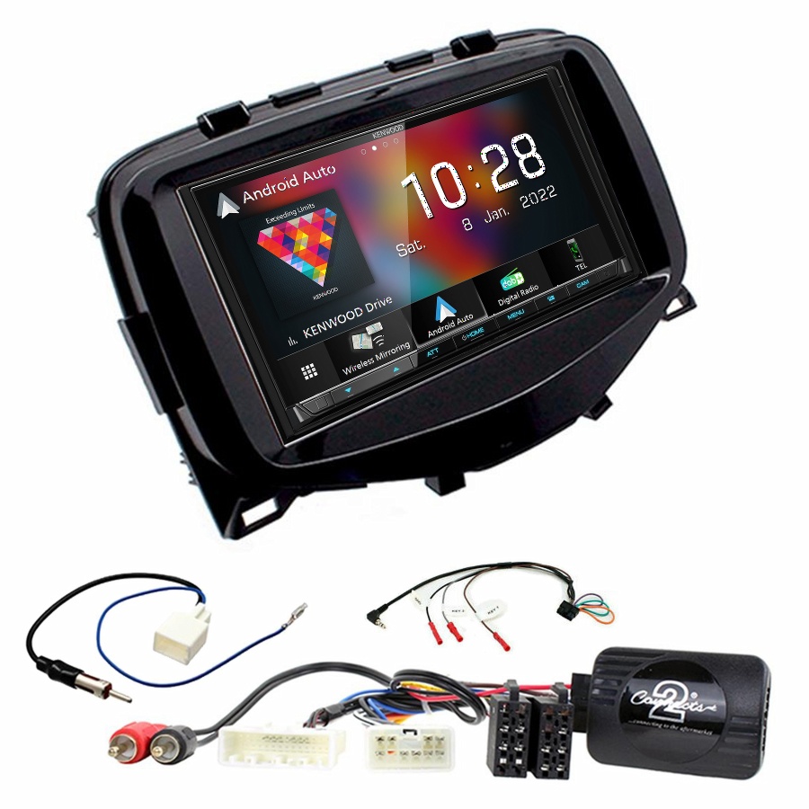 Autoradio Kenwood CarPlay GPS Citroën C1 de 2014 à 2019 - Kit complet