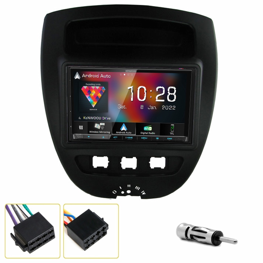 Autoradio Kenwood CarPlay GPS Citroën C1 - Kit complet