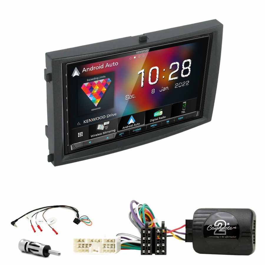 Autoradio Kenwood CarPlay GPS Ssangyong Rexton de 2006 à 2012 - Kit complet