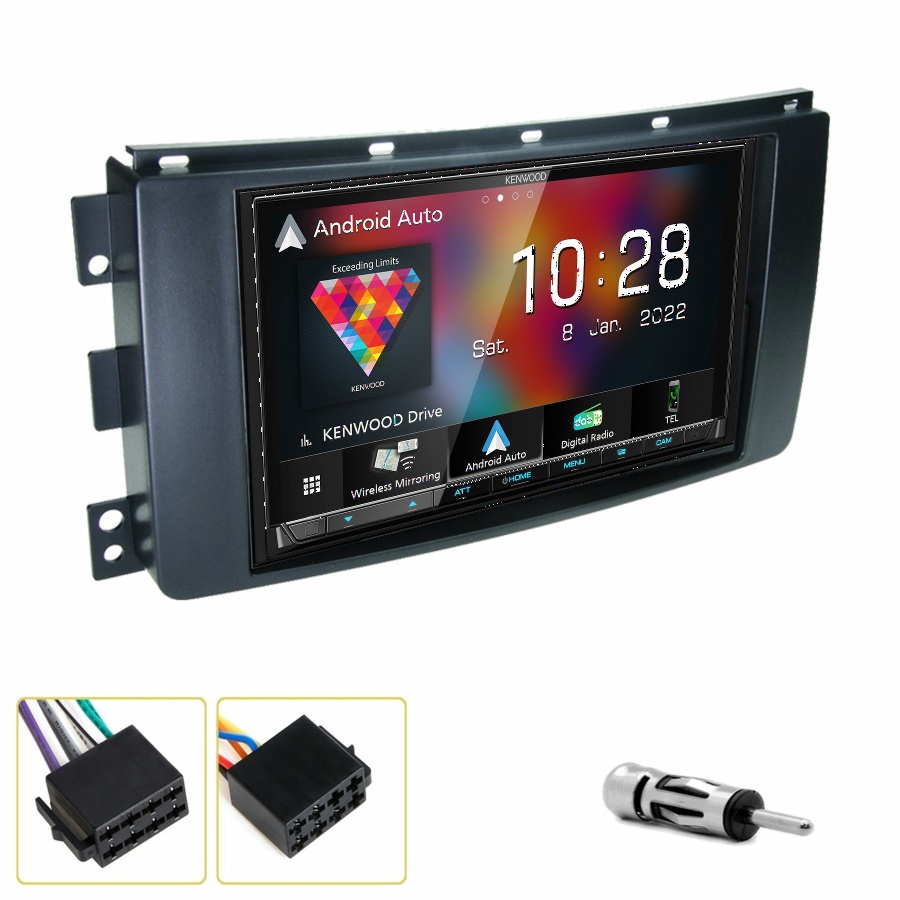 Autoradio Kenwood CarPlay GPS Smart Fortwo de 2007 à 2010 - Kit complet