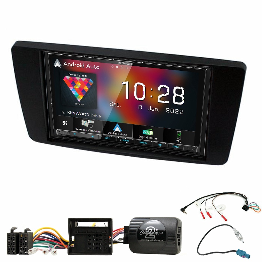 Autoradio Kenwood CarPlay GPS Skoda Octavia et Yeti - Kit complet