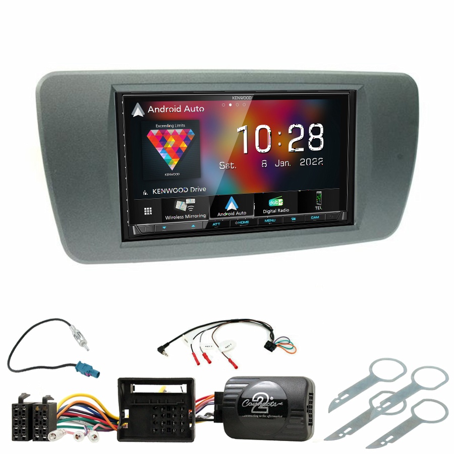 Autoradio Kenwood CarPlay GPS Seat Ibiza de 06/2008 à 2014 - Kit complet
