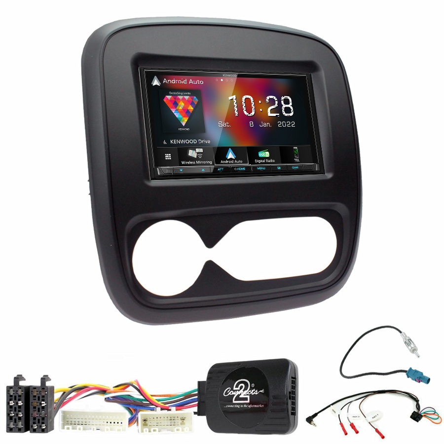 Autoradio Kenwood CarPlay GPS Renault Trafic de 2014 à 2022 - Kit complet