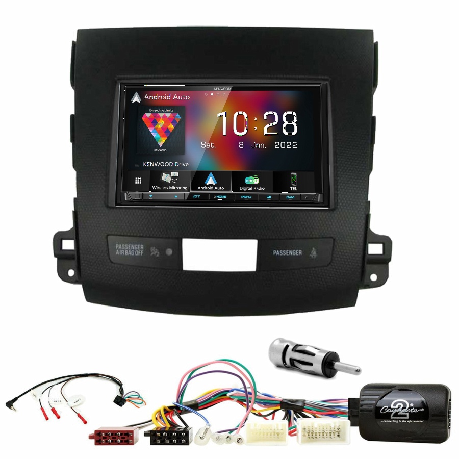 Autoradio Kenwood CarPlay GPS Mitsubishi Outlander de 2006 à 2012 - Kit complet