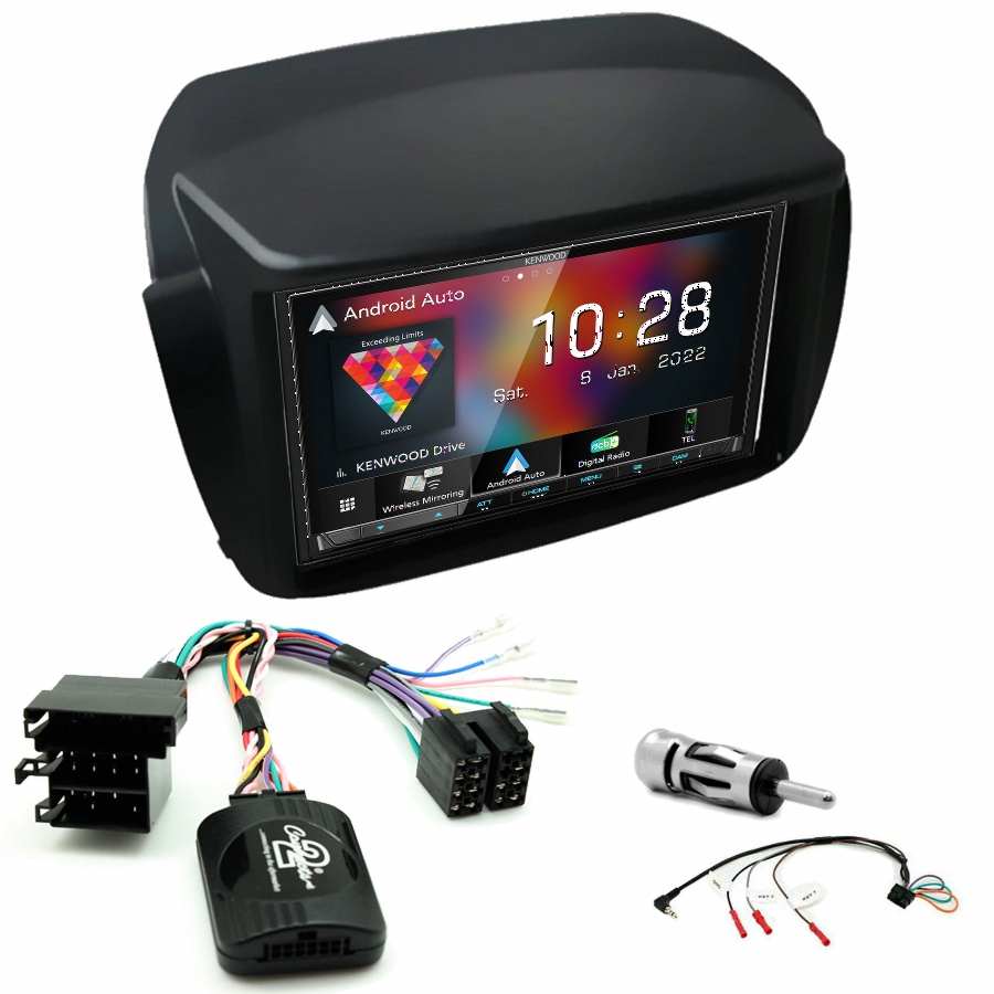 Autoradio Kenwood CarPlay GPS Fiat Doblo de 2010 à 2015 - Kit complet