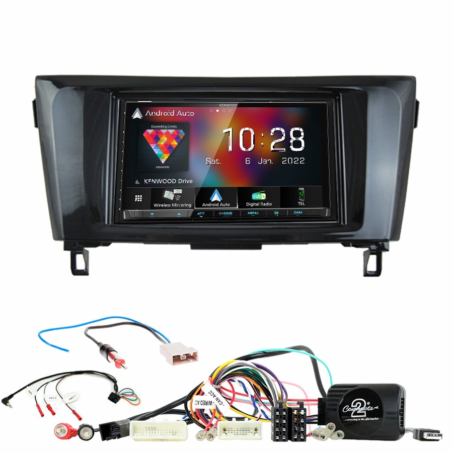 Autoradio Kenwood CarPlay GPS Nissan Qashqai et X-Trail de 2014 à 2020 - Kit complet