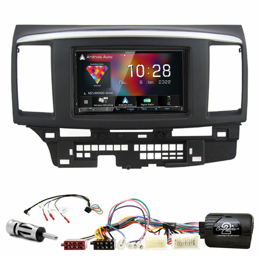 Autoradio Kenwood CarPlay GPS Mitsubishi Lancer de 2008 à 2010 - Kit complet