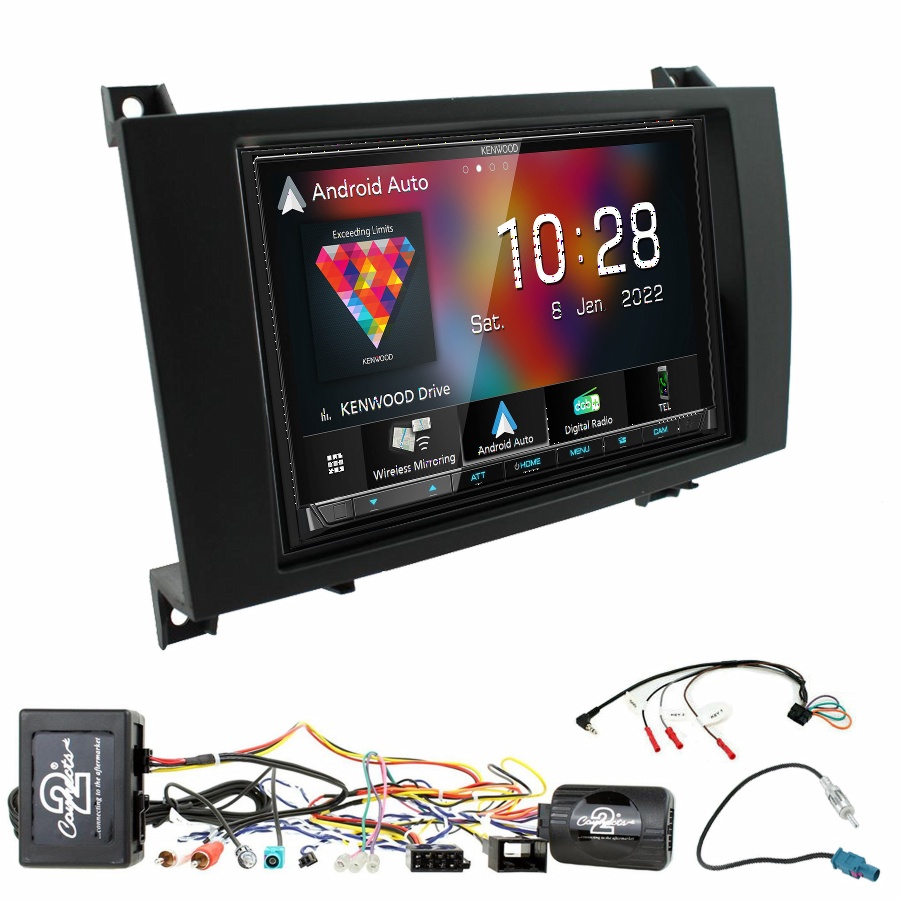 Autoradio Kenwood CarPlay GPS Mercedes SLK de 03/2004 à 03/2011 - Kit complet