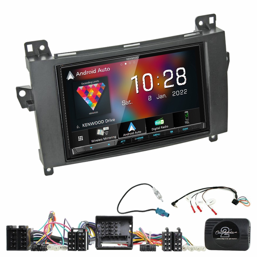 Autoradio Kenwood CarPlay GPS Mercedes Classe A, Classe B, Viano et Vito - Kit complet
