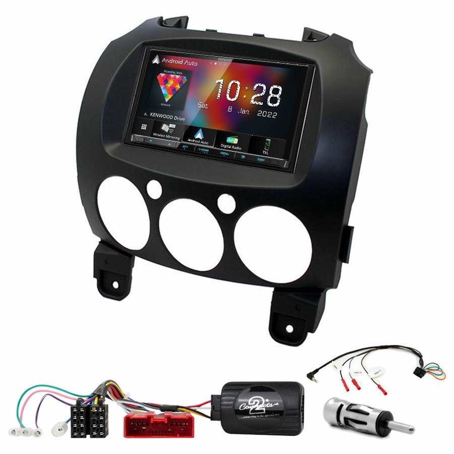 Autoradio Kenwood CarPlay GPS Mazda 2 - Kit complet