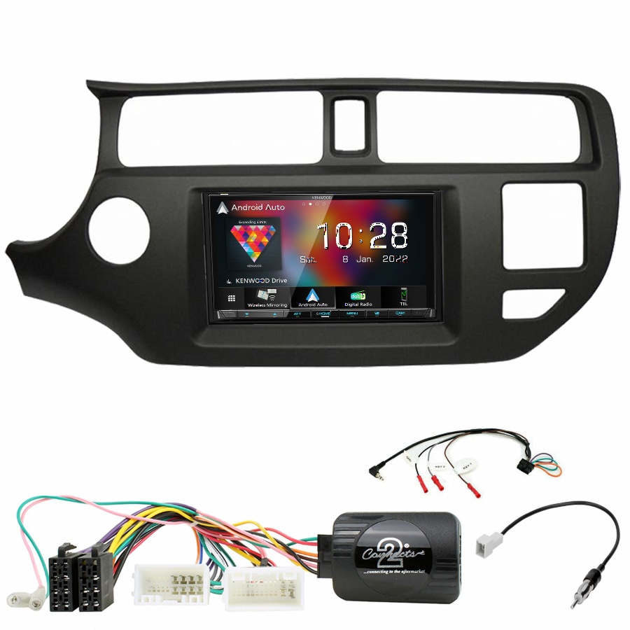Autoradio Kenwood CarPlay GPS Kia Rio de 9/2011 à 03/2015 - Kit complet