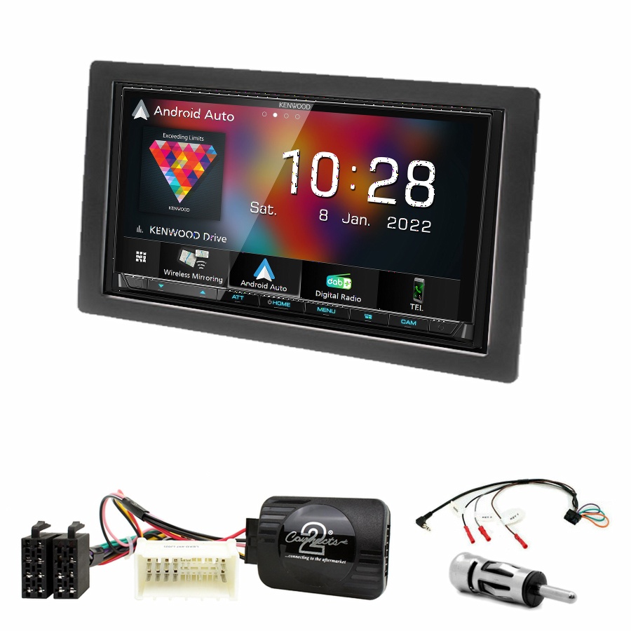 Autoradio Kenwood CarPlay GPS Kia Carens de 2007 à 2010 - Kit complet