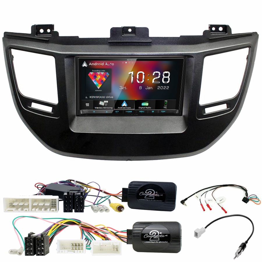 Autoradio Kenwood CarPlay GPS Hyundai Tucson de 2015 à 2018 - Kit complet
