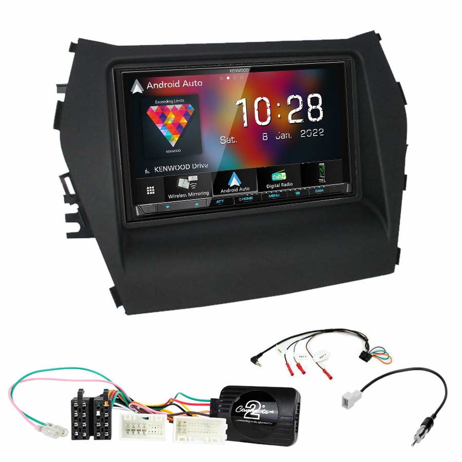 Autoradio Kenwood CarPlay GPS Hyundai Santa Fe de 2013 à 2018 - Kit complet