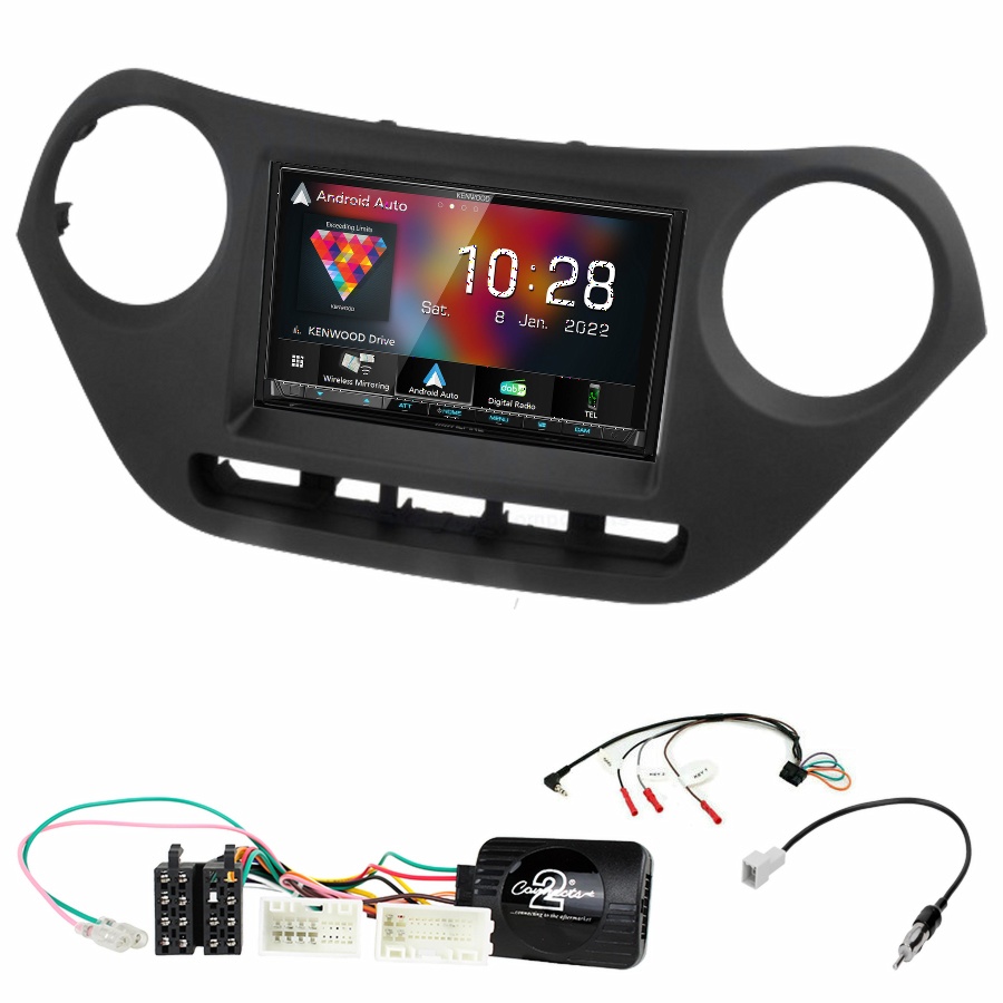 Autoradio Kenwood CarPlay GPS Hyundai i10 de 2014 à 2019 - Kit complet
