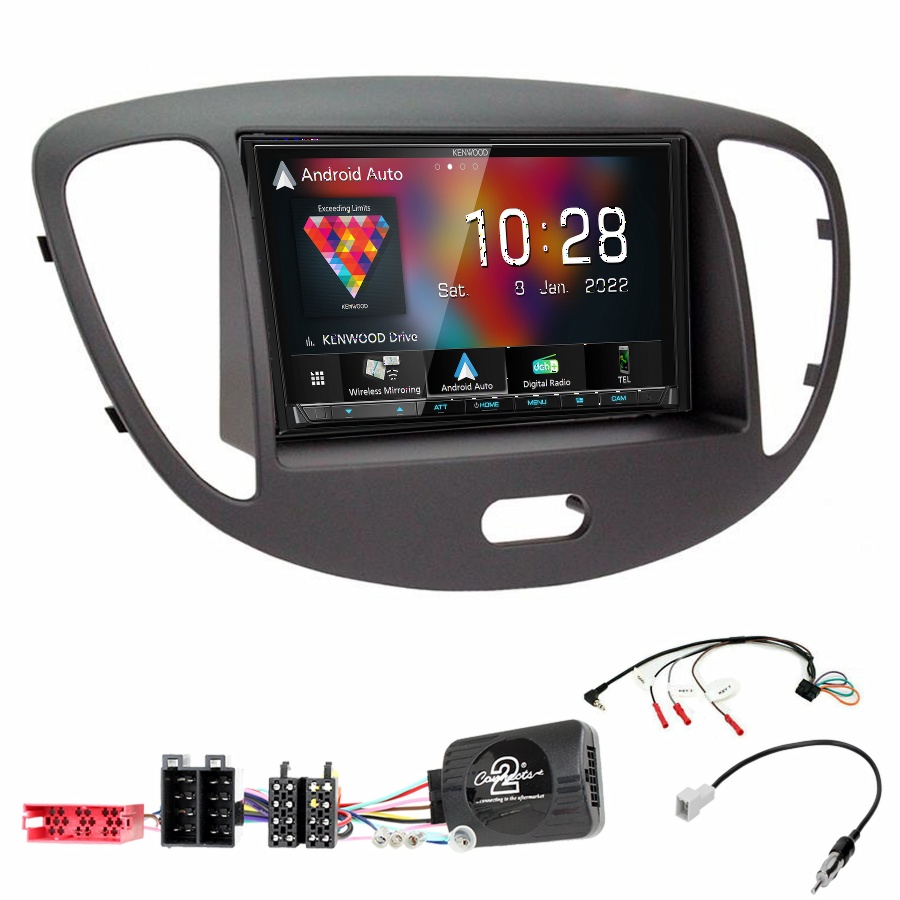 Autoradio Kenwood CarPlay GPS Hyundai i10 de 2008 à 2013 - Kit complet