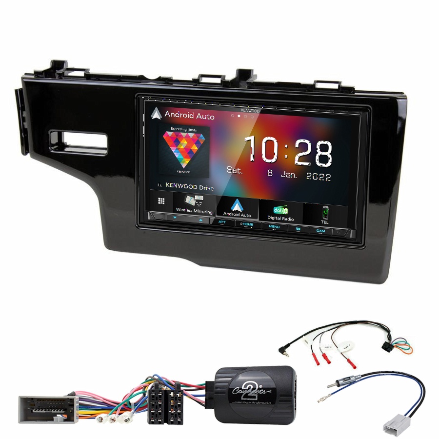 Autoradio Kenwood CarPlay GPS Honda Jazz de 2013 à 2017 - Kit complet