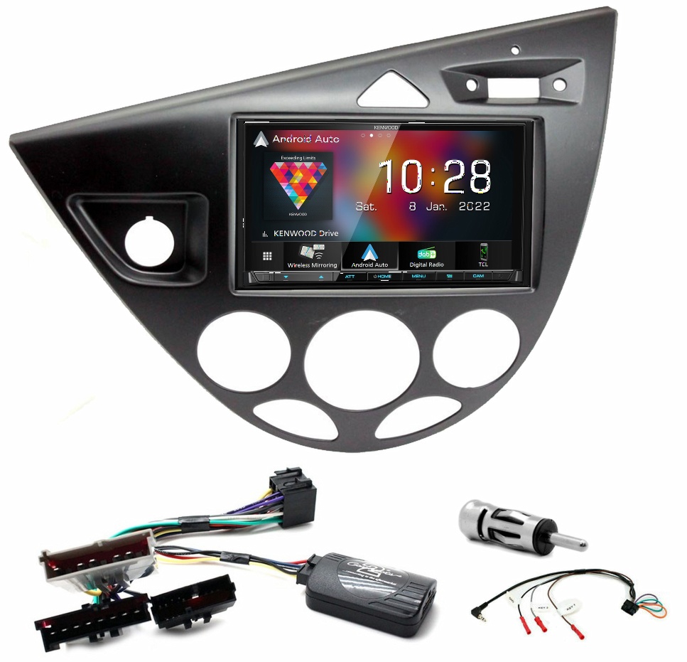 Autoradio Kenwood CarPlay GPS Ford Focus de 1999 à 2004 - Kit complet