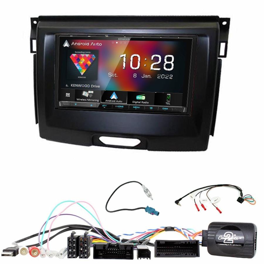 Autoradio Kenwood CarPlay GPS Ford Everest et Ranger - Kit complet