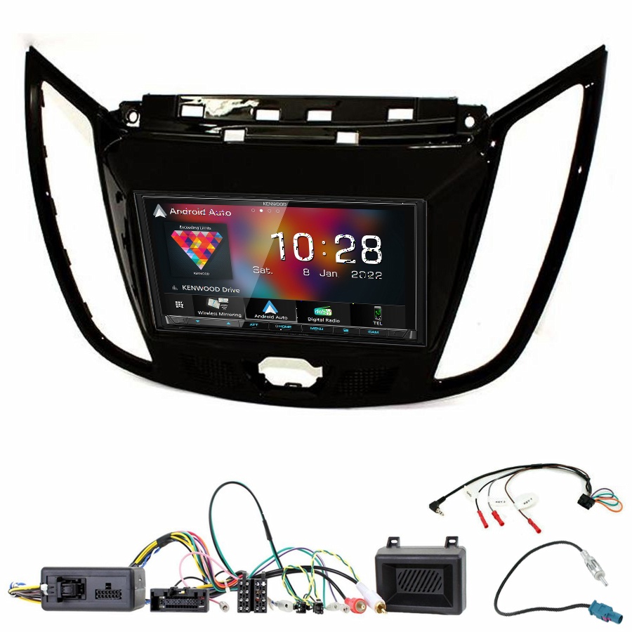 Autoradio Kenwood CarPlay GPS Ford C-Max et Kuga - Kit complet