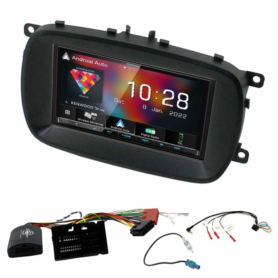 Autoradio Kenwood CarPlay GPS Fiat 500X - Kit complet