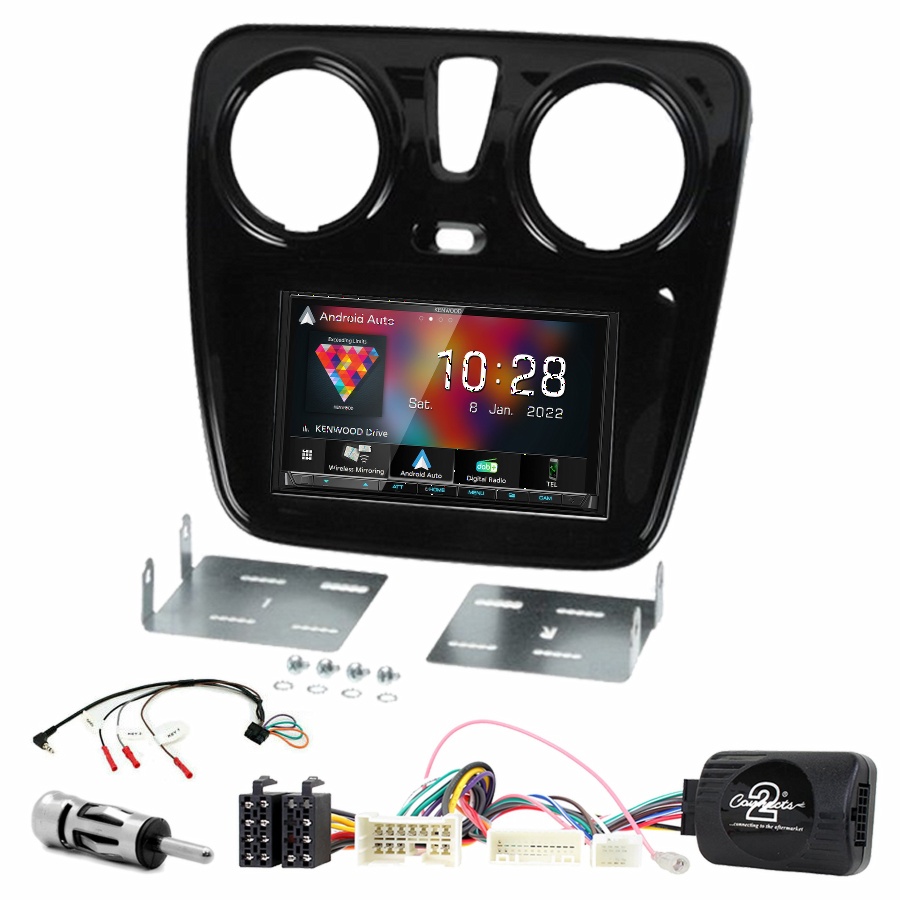 Autoradio Kenwood CarPlay GPS Dacia Dokker Duster Lodgy Logan Sandero - Kit complet