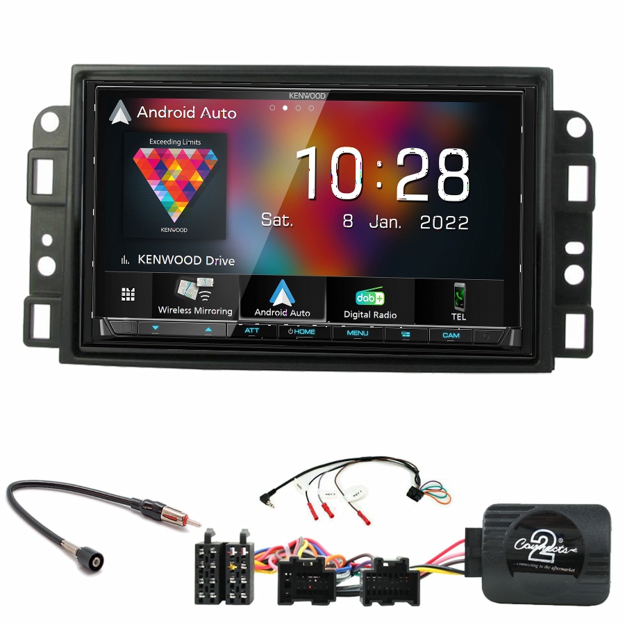 Autoradio Kenwood CarPlay GPS Chevrolet Aveo Captiva et Epica - Kit complet