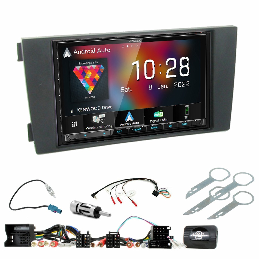 Autoradio Kenwood CarPlay GPS Audi A6 de 2001 à 2005 - Kit complet