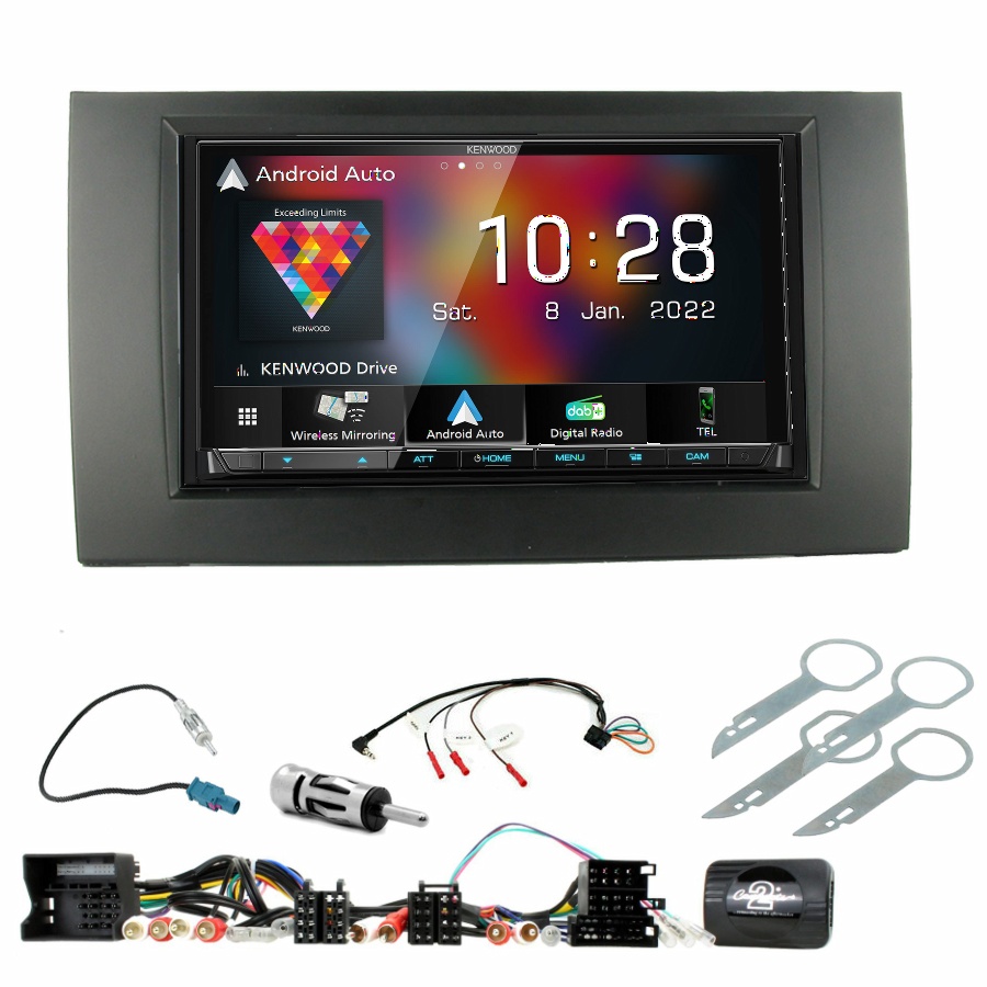 Autoradio Kenwood CarPlay GPS Audi A4 de 2001 à 2007 - Kit complet